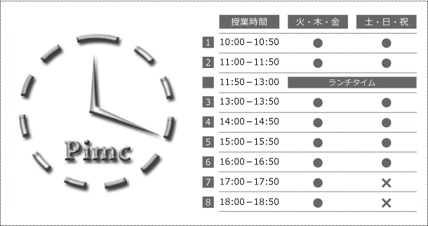 タイムスケジュール